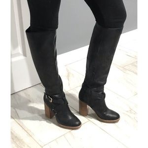 H&M black knee high boots Sz 8 Eu 39